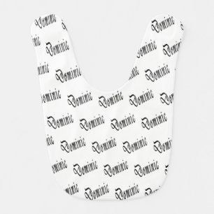 Black Starry Dominic, Name, Baby Bib