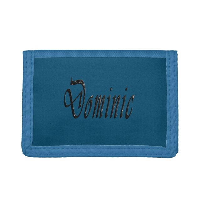 Black Starry Dominic, Name, Trifold Wallet (Front)