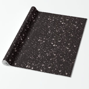 Black starry night sky wrapping paper