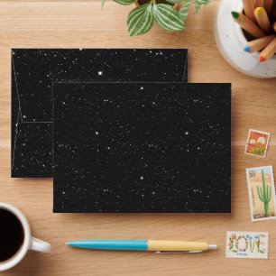 Black Starry Night Sparkles Envelope