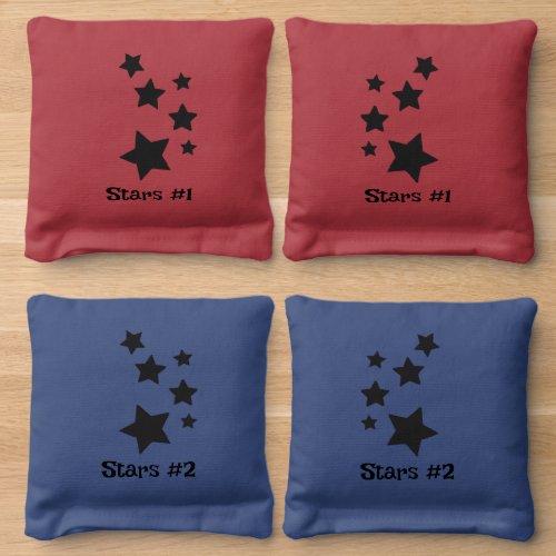 Black Stars Design Cornhole Bean Bags