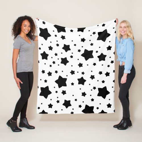 Black Stars  Fleece Blanket