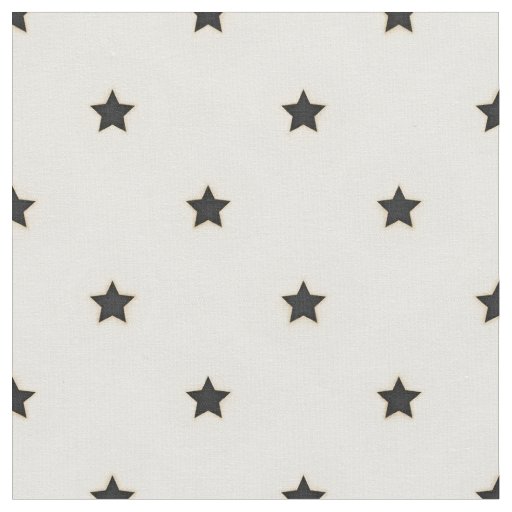 Black Stars in Distressed White (small scale) Fabric