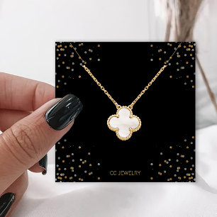 Black Stars Jewelry Necklace Display Square Business Card