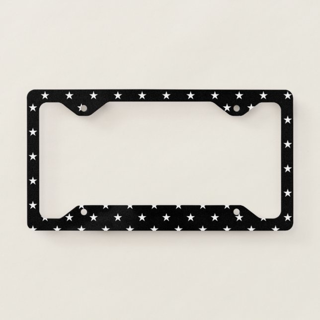 Black Stars License Plate Frame (Front)