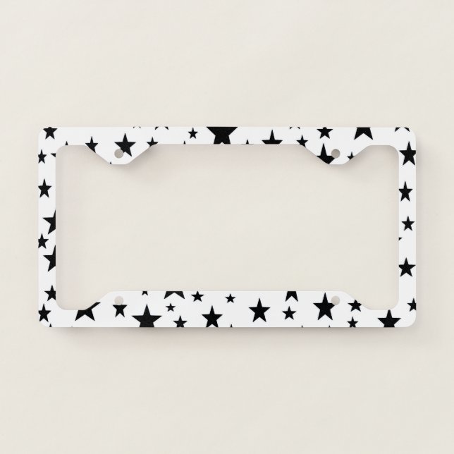 Black Stars License Plate Frame (Front)