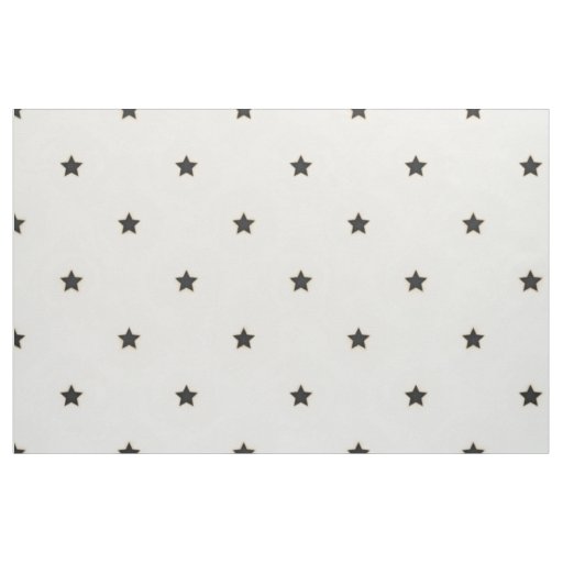 Black Stars on Distressed White (medium scale) Fabric