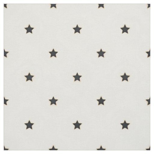 Black Stars on Distressed White (small scale) Fabric