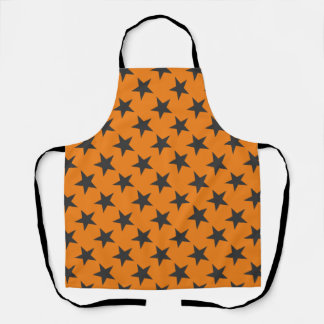 Black Stars on Pumpkin Apron