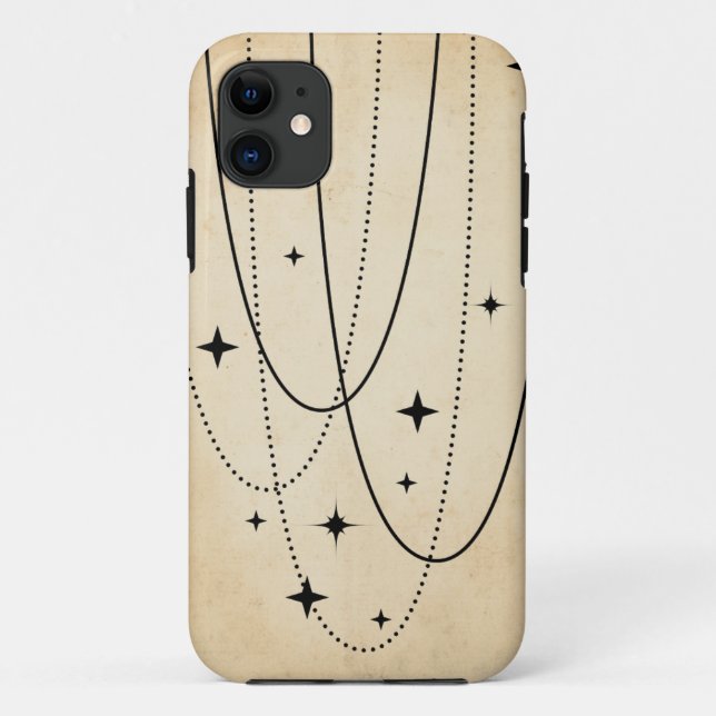 Black stars orbits  faded retro boho planet path Case-Mate iPhone case (Back)