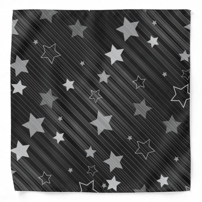 Black Stars Pattern Bandana (Front)