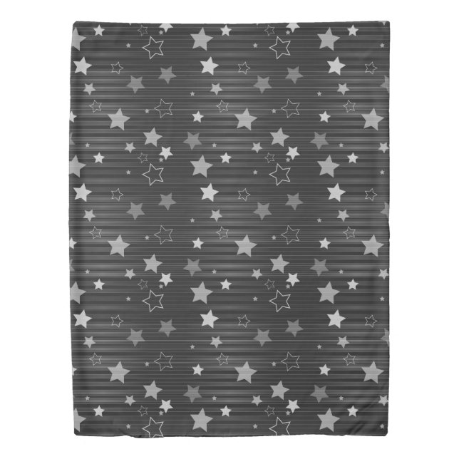 Black Stars Pattern Duvet Cover (Front)