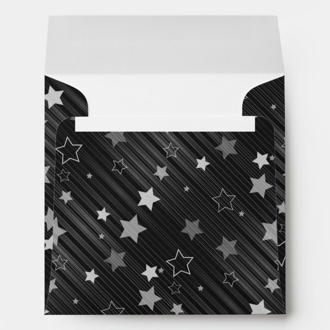 Black Stars Pattern Envelope (Back (Bottom))