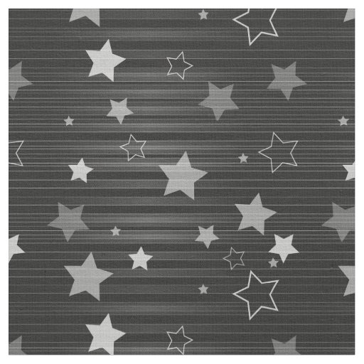 Black Stars Pattern Fabric
