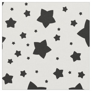 Black Stars Pattern Fabric