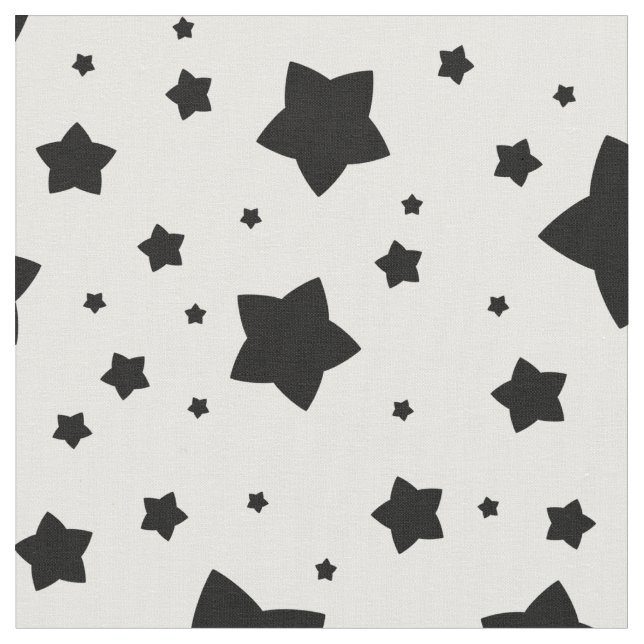 Black Stars Pattern  Fabric (Close Up)