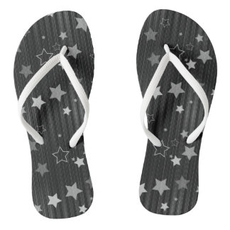 Black Stars Pattern Flip Flops