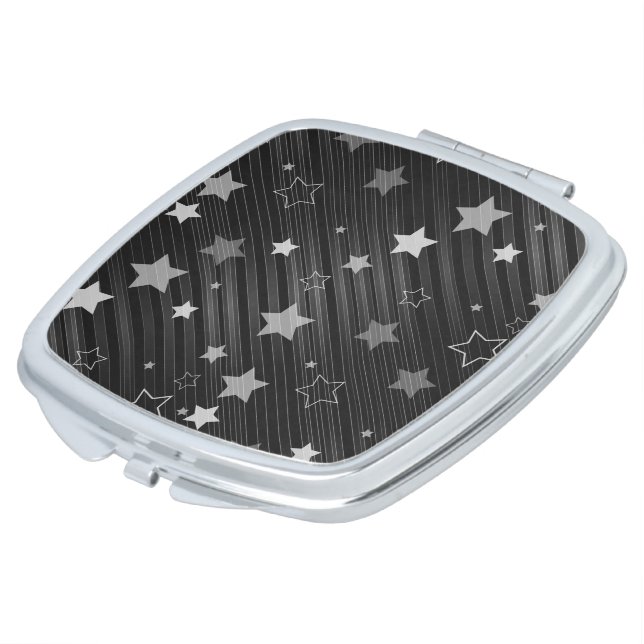 Black Stars Pattern Mirror For Makeup (Turned)