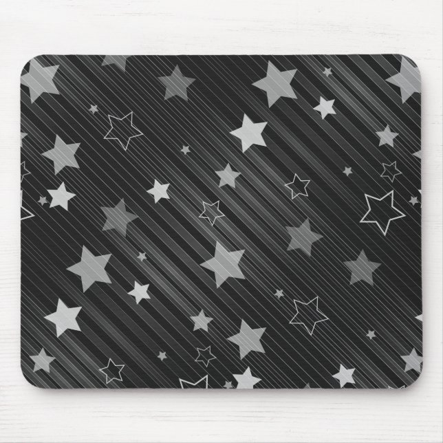 Black Stars Pattern Mouse Pad (Front)
