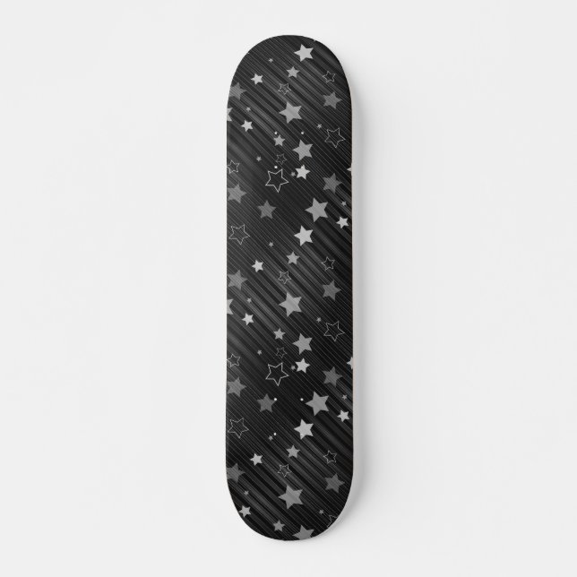 Black Stars Pattern Skateboard Deck (Front)