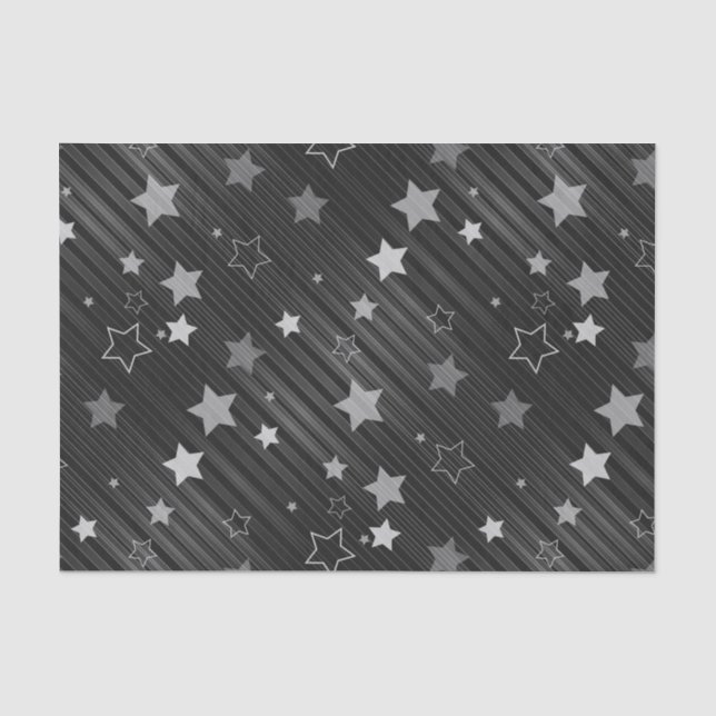 Black Stars Pattern Tissue Paper (Front)