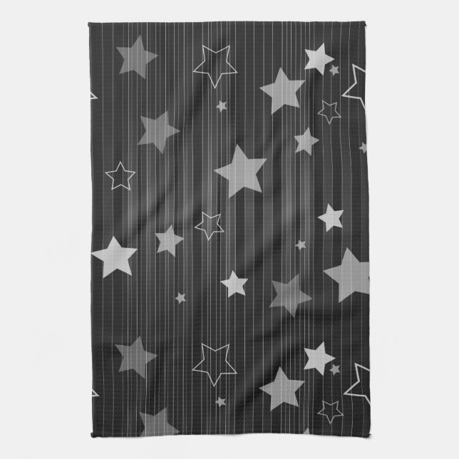 Black Stars Pattern Towel (Vertical)