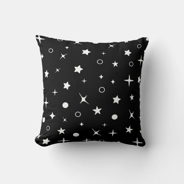 black stars sky night  throw pillow (Front)