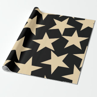 Black Stars Wrapping Paper for Elegant Gift Wrap