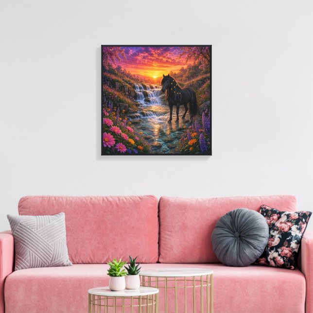 Black Statillon  Canvas Print (Insitu(LivingRoom))