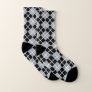 Black Stealth Gray and White Argyle Socks