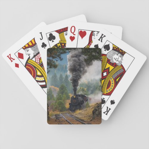 Black Steam Engine Playing Cards