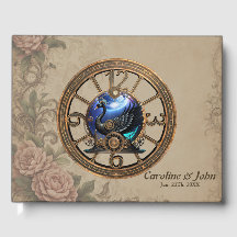 Black steampunk swan with clocks and gears.