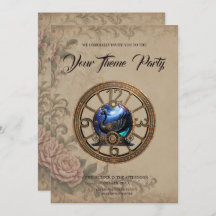 Black steampunk swan with clocks and gears.