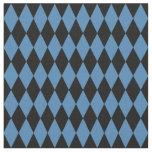 Black &amp; Steel Blue Harlequin Diamonds Fabric