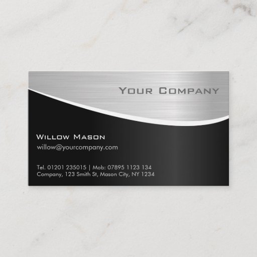 Customizable Black Stainless Steel, Professional Business Card