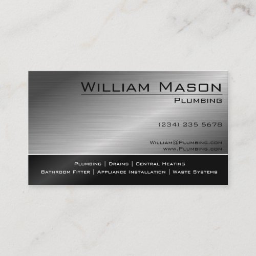 Black  Steel Skilled Tradesman Business Card