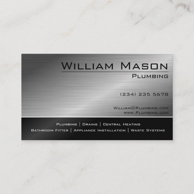 Black & Steel Skilled Tradesman Business Card (Front)