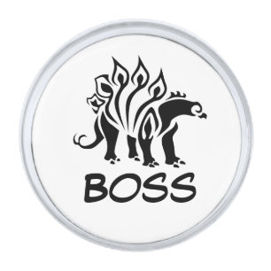 Black Stegosaurus Spiked Dinosaur Silver Finish Lapel Pin