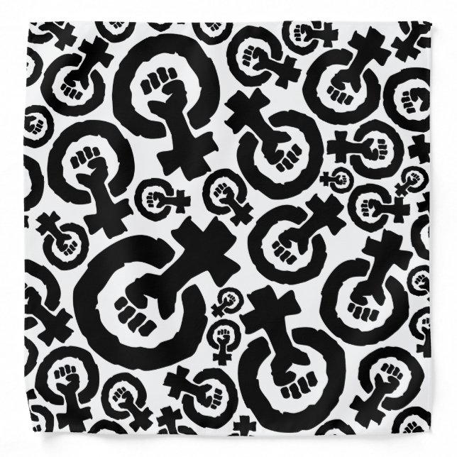 black stencil Universal Female symbol Women's Lib Bandana (Front)