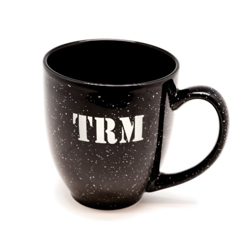 Black Stenciled Monogram Santa Fe Bistro Mug