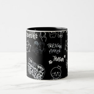 Black Stick Figure Pattern Mug Funny Minimalist