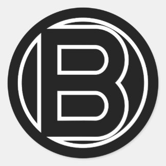 Black Sticker Circle Letter B