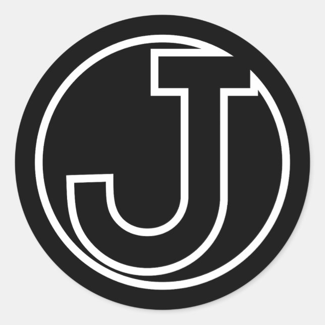 Black Sticker Circle Letter J (Front)