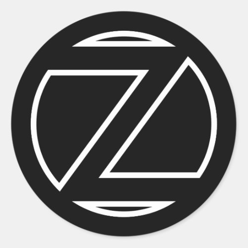 Black Sticker Circle Letter Z