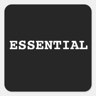 Black Sticker That Says Essential