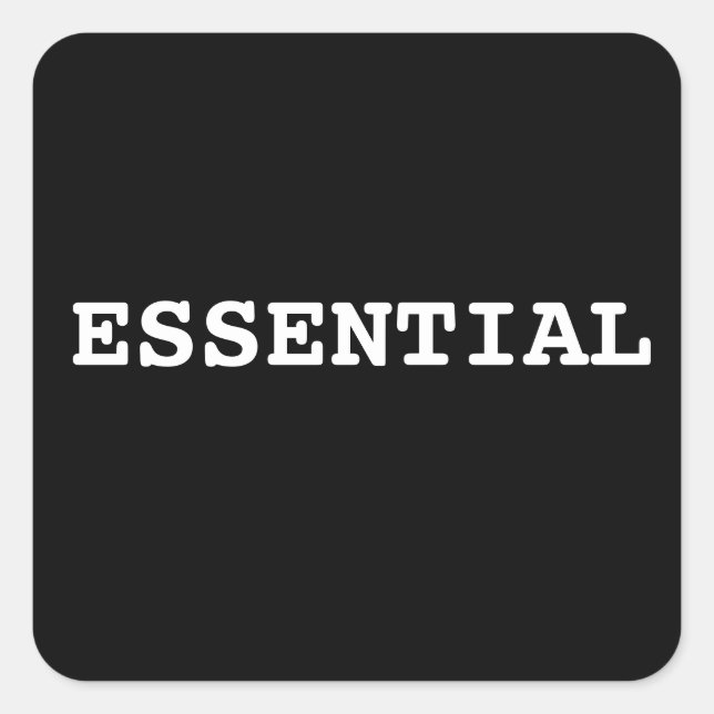 Black Sticker That Says Essential (Front)