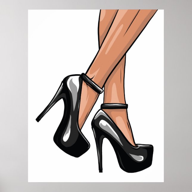 Black Stiletto Heels and Legs  Poster (Front)