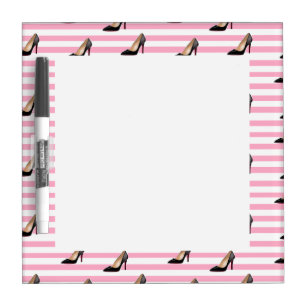 Black stiletto pink stripe dry erase board