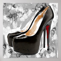 Red Bottoms stilettos shoes, black high heels Poster