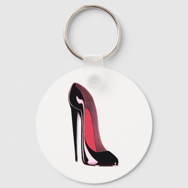 Black Stiletto Shoe Keychain (Front)